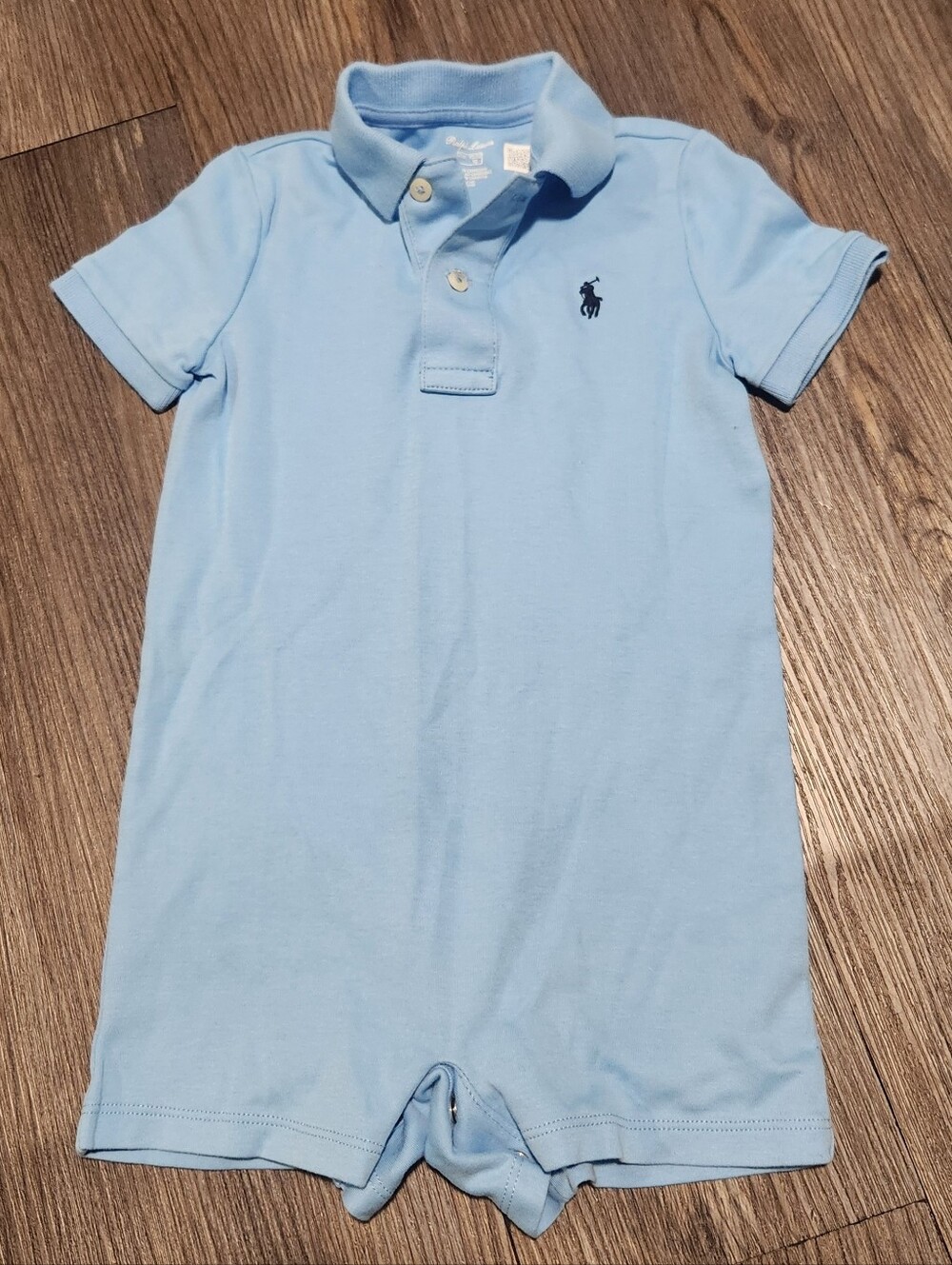 Ralph Lauren Light Blue Polo Romper